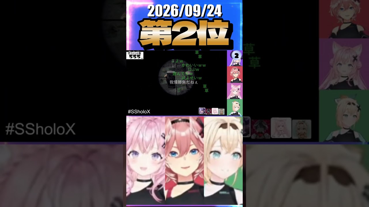 9/24 草コメント数ランキング第2位 #鷹嶺ルイ 0時間33分ごろ