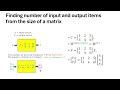 Linear Algebra: Matrix to Algebraic Eqns -  Finding Input and Output Items from the Size of a Matrix