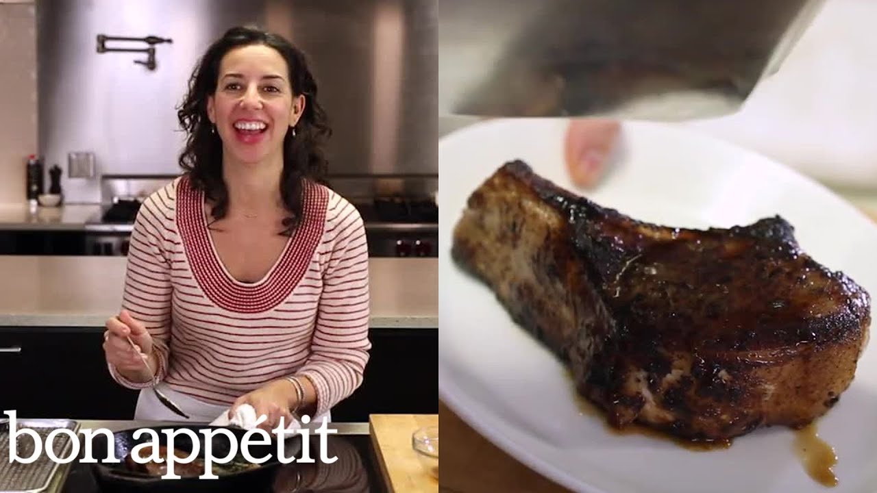 Carla Makes a Pan-Roasted Brined Pork Chop   Bon Apptit