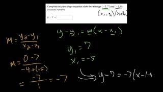 Point Slope Formula: Practice