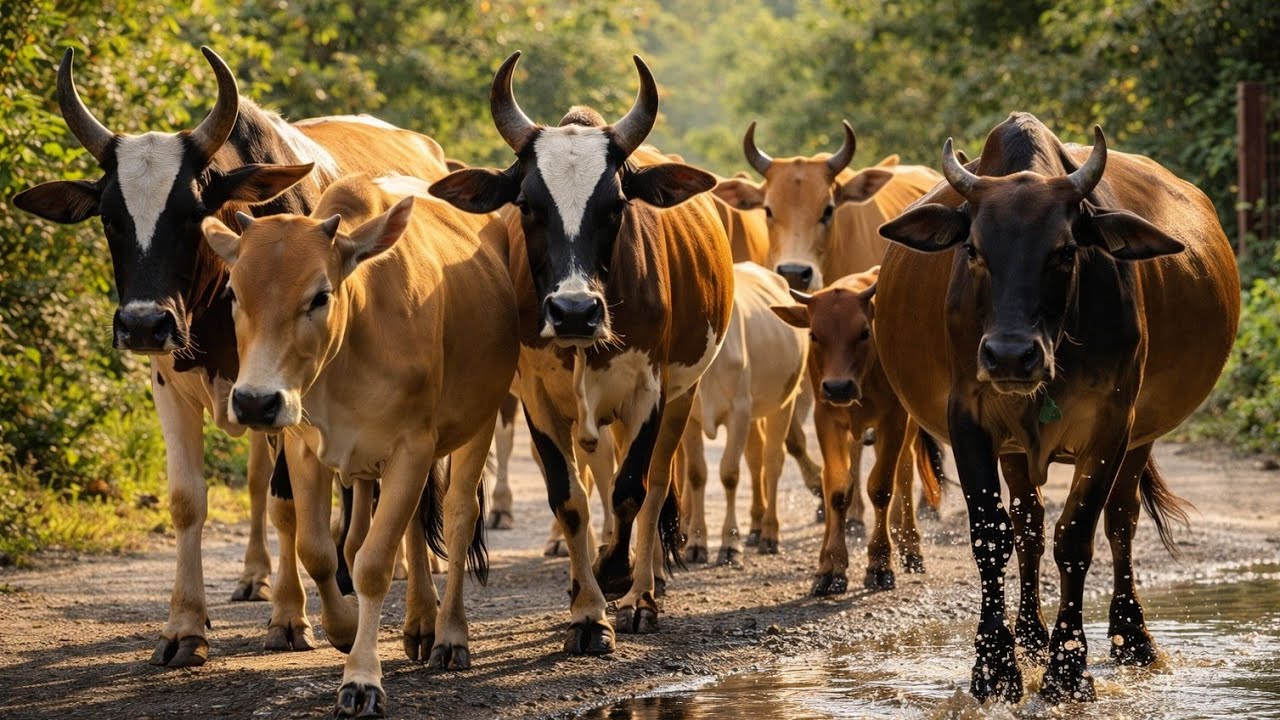 Golden Hour Serenity | Herding Dozens of Gentle Cattle at Sunset