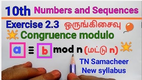 TN Samacheer 10th Standard Maths | Exercise 2.3 | Numbers and Sequences | Mathsclass ki in Tamil