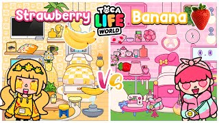 ?Strawberry VS ?Banana Bedroom Toca Boca House Ideas | Toca Boca ?