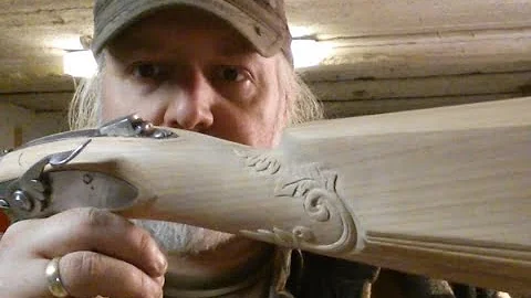 Swivel breech rifle scratch build pt 41some more gunstock carving