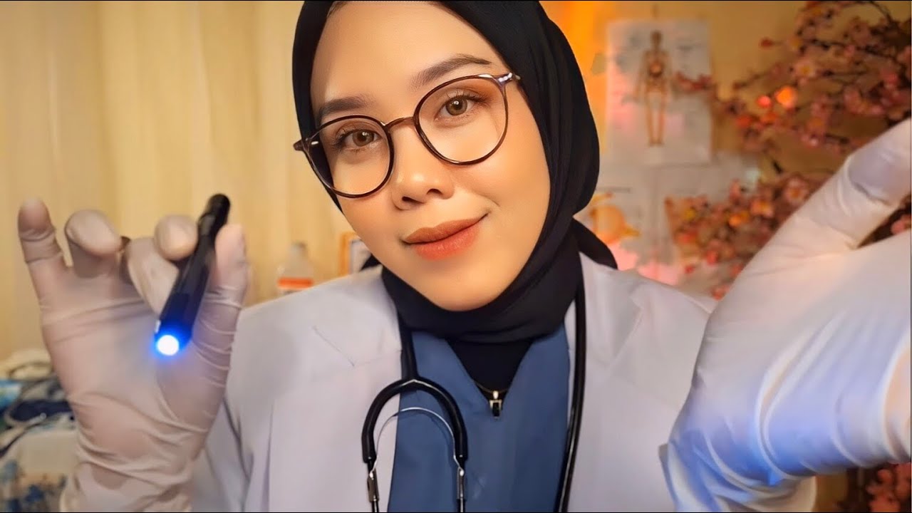ASMR School Doctor Physical Exam | Scalp Check, Eye Exam, Ear Exam, Treating Your Wound