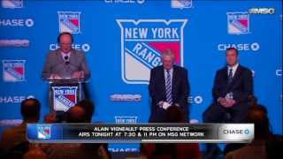 NYR Introduce New Head Coach Alain Vigneault 6/21/13