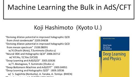 Koji Hashimoto (U. Kyoto): Machine learning the bulk in AdS/CFT