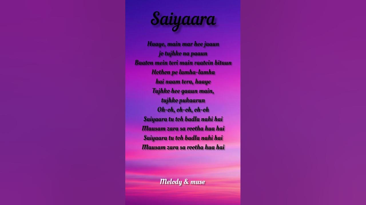 Faheem Abdullah - Saiyaara song (lyrics) #song #lyrics #songlyrics #music