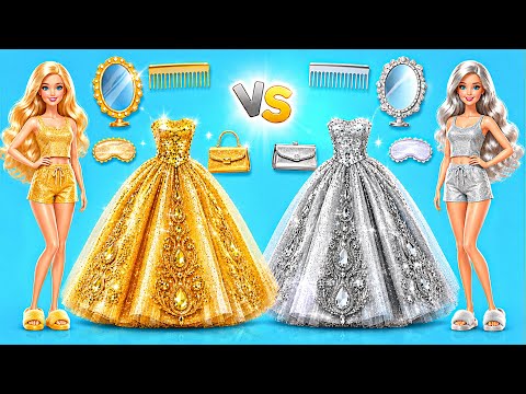 Gold vs Silver Barbie Doll Makeover by Candy DO
