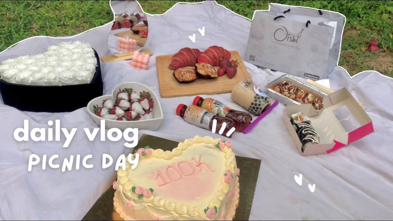 Daily vlog 🥢 picnic day, hitting 100k, bubble tea, studying, digital planning, sushi, ft. MyPhrase