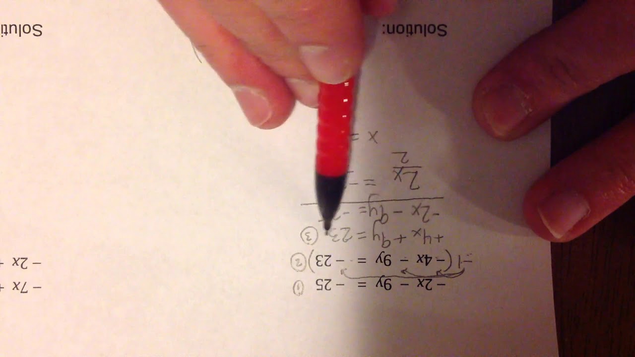 Solving Systems of Linear Equations by Elimination - YouTube