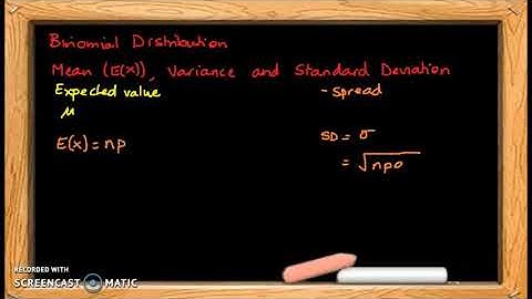 VCE Maths Methods - Probability - Binomial Distribution - 3 - mean, variance and standard deviation