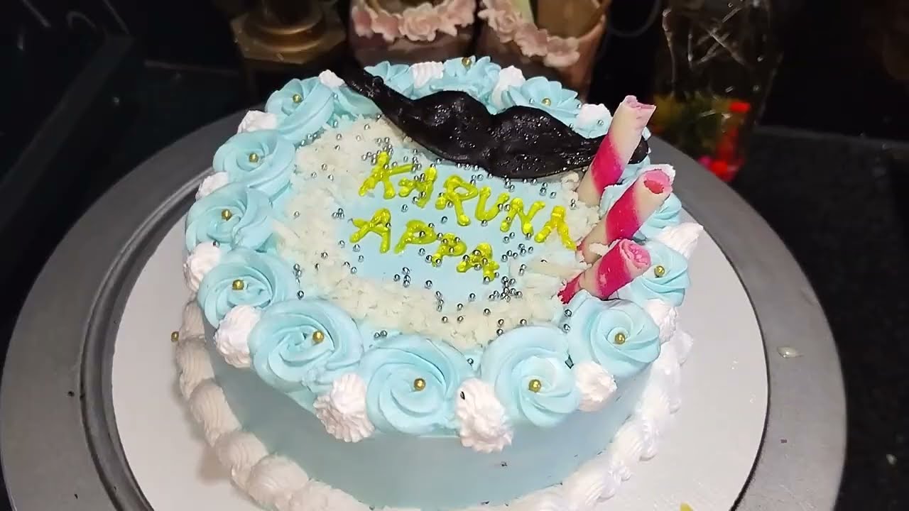 Cake for Daddy || Moustache cake for men || cake decoration|| cake icing for birthday