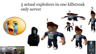 HOW DO YOU EVEN SURVIVE 5 EXPLOITERS IN 1 KILLSTREAK ONLY SERVER (Slap Battles)