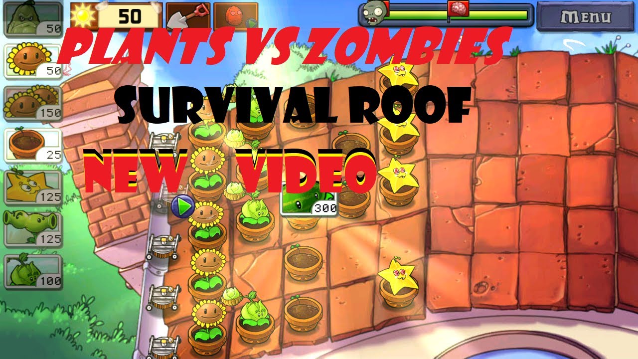 SURVIVAL ROOF PLANTS VS ZOMBIES