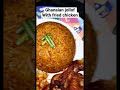 Ghanaian jollof with fried chicken