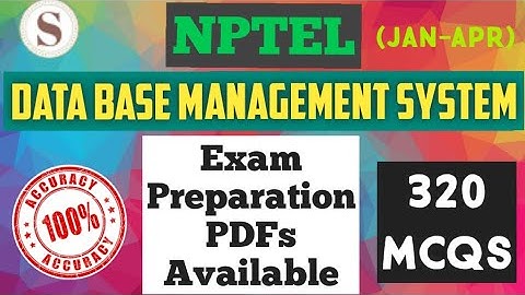 Data Base Management System || NPTEL Exam Preparation PDFs 2024 Available || #skumaredu #nptelexam