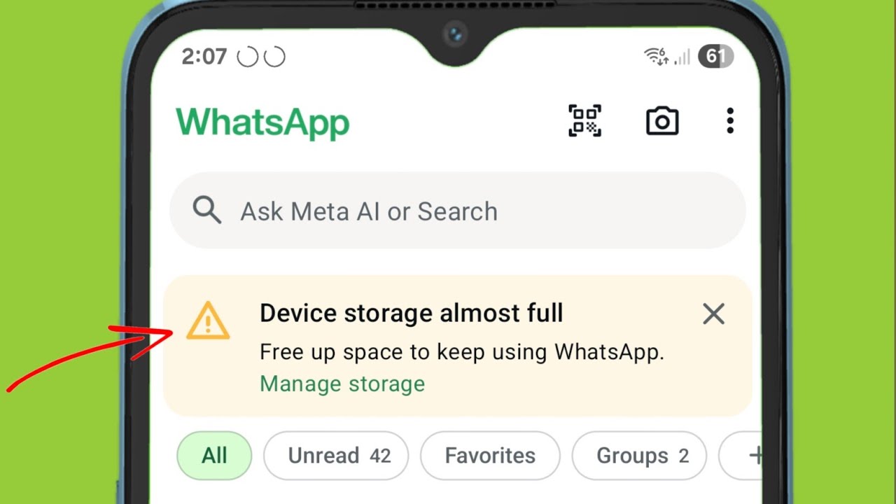 Fix Whatsapp | Device storage almost full | Free up space to keep using WhatsApp
