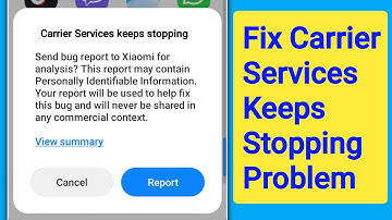 Fix Carrier Services Keeps Stopping | Xiaomi Redmi Carrier Services Keeps Stopping Problem Solution