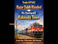 Nanded → Kakinada Town Via Charlapalli Special | Train 07142 Service &amp; Route info