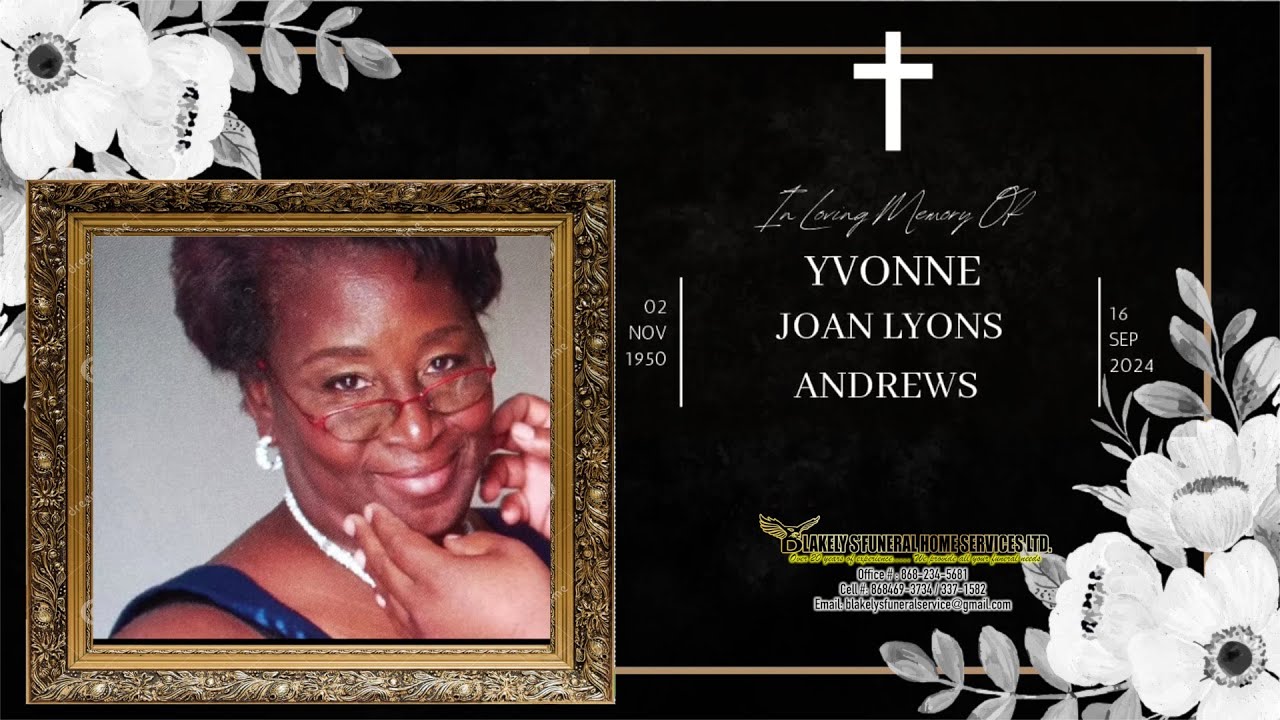 Yvonne Joan Lyons Andrews Funeral Service - YouTube