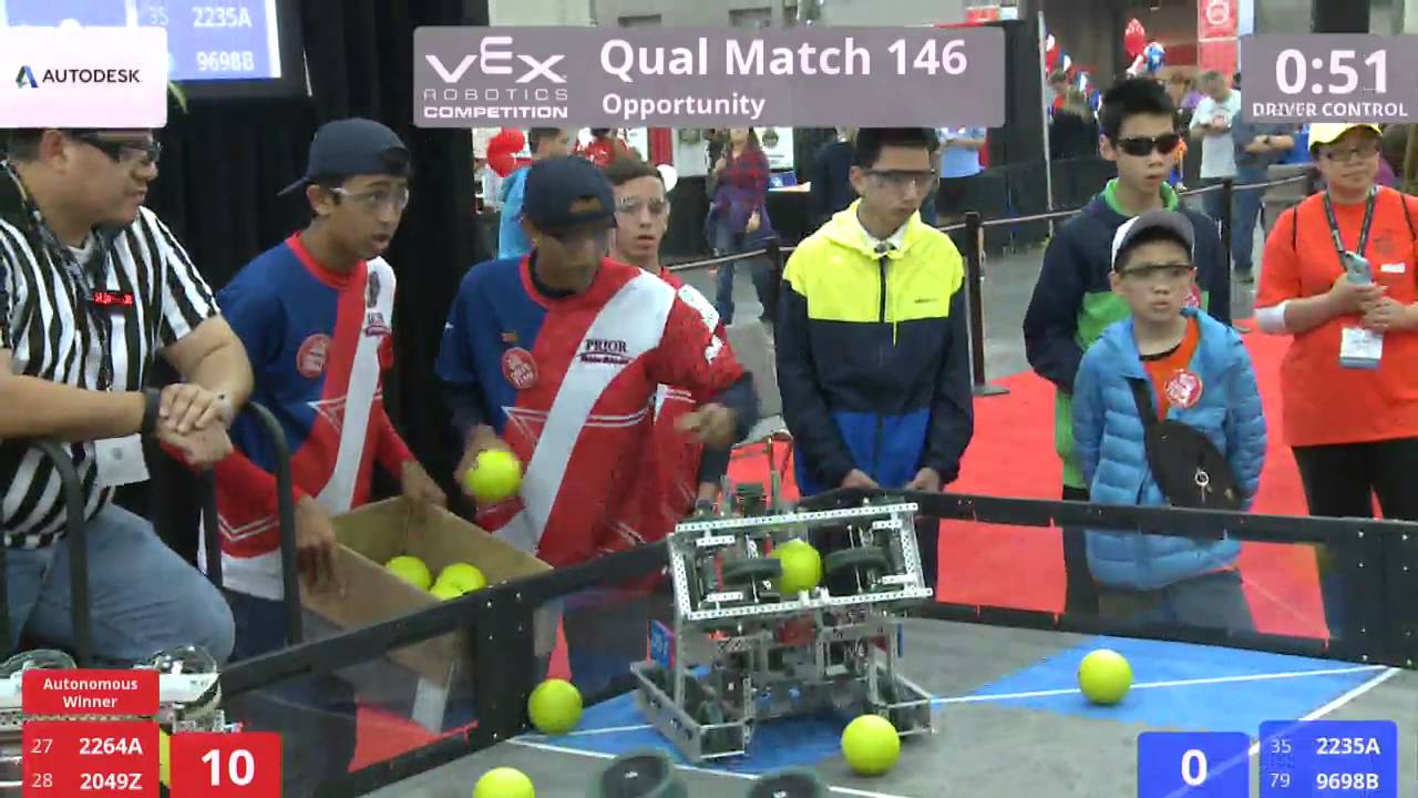 VEX Worlds 2016 - VRC Middle School - Opportunity - Qual 146 (2264A 2049Z) 188 vs 254 (2235A 9698B)
