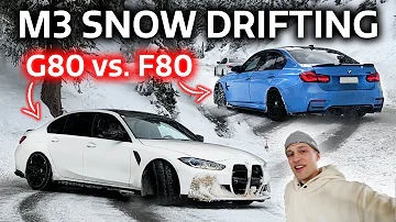 700HP BMW M3 G80 vs. 550HP M3 F80 SNOW DRIFTING - OG Schaefchen
