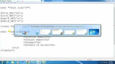 Example of Get/Post method with tabular format in PHP (Gujarati)
