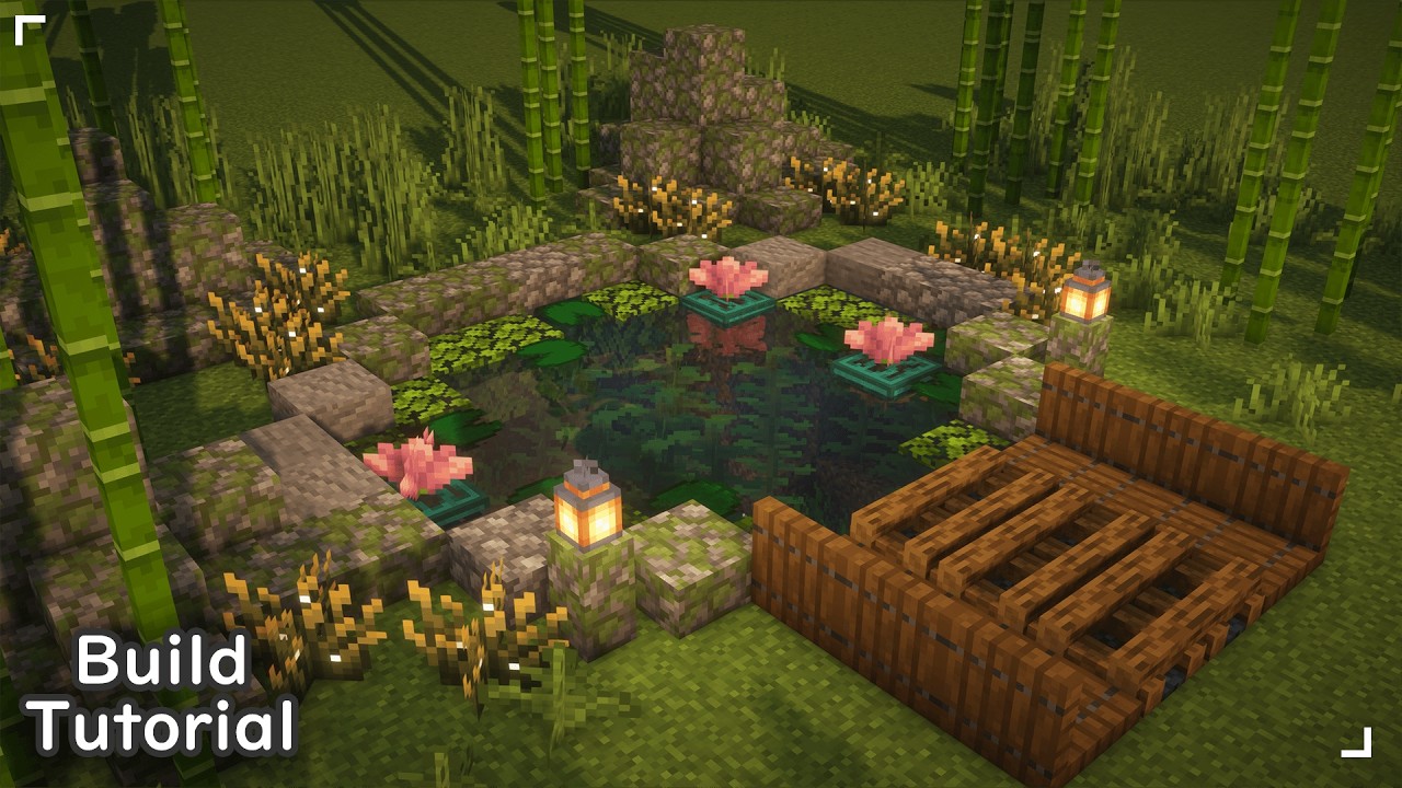 🎍 Relaxing Fishing Pond 🎣 | Minecraft Build Tutorial