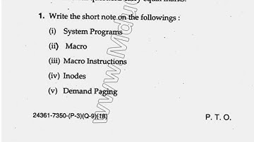 BTech CSE IT 6th Sem System  Programming & System Administration Question Paper2018