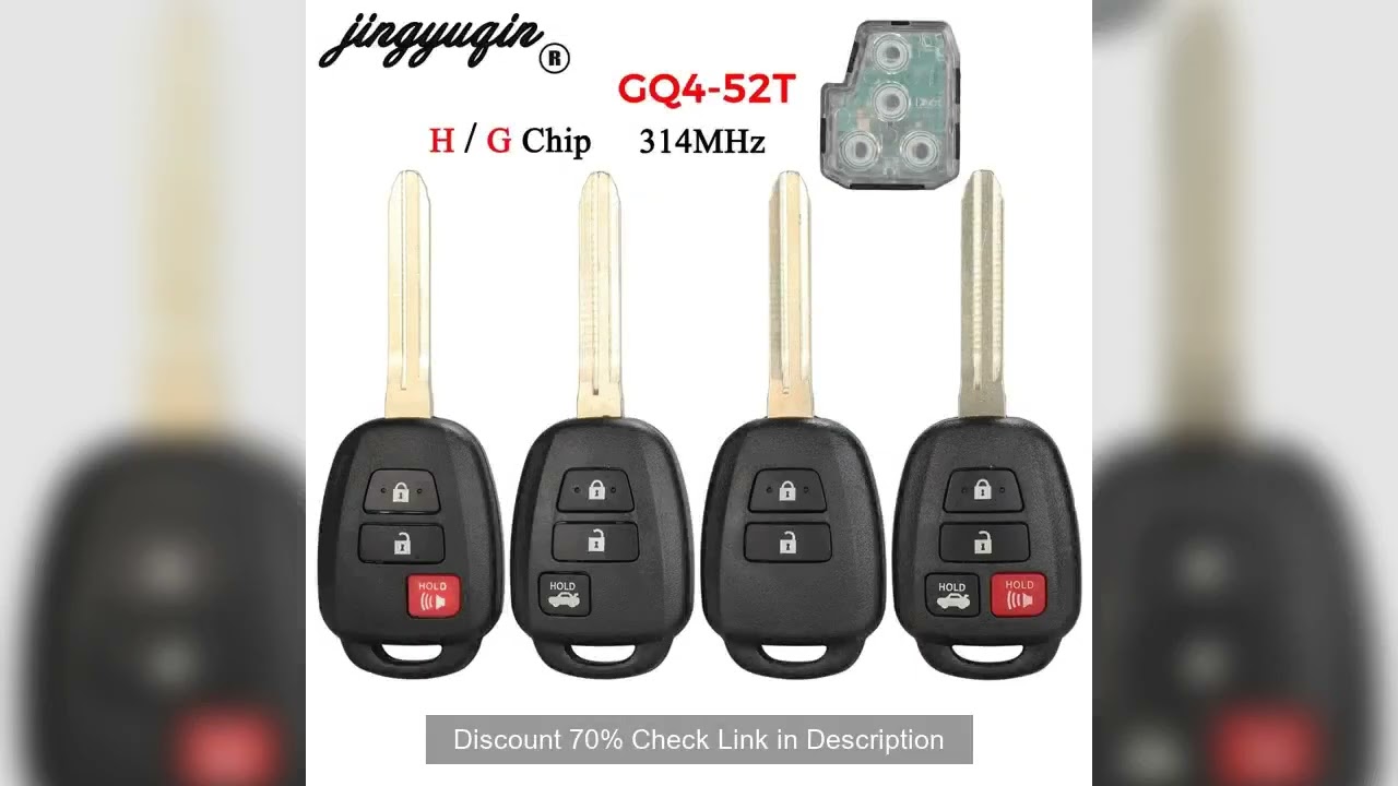 jingyuqin GQ4-52Tfor Toyota Rav4 2013-2018 Remote Smart Car Key 314Mhz H Chip / G TOY43 Blade Fob Re