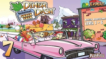 Diner Dash: Seasonal Snack Pack (PC) - Walkthrough Part 7 - Winter Wonderland, Level 1 to 5