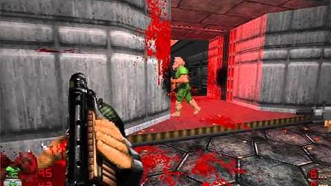 BRUTAL DOOM v20b Level 1 Hangar gameplay