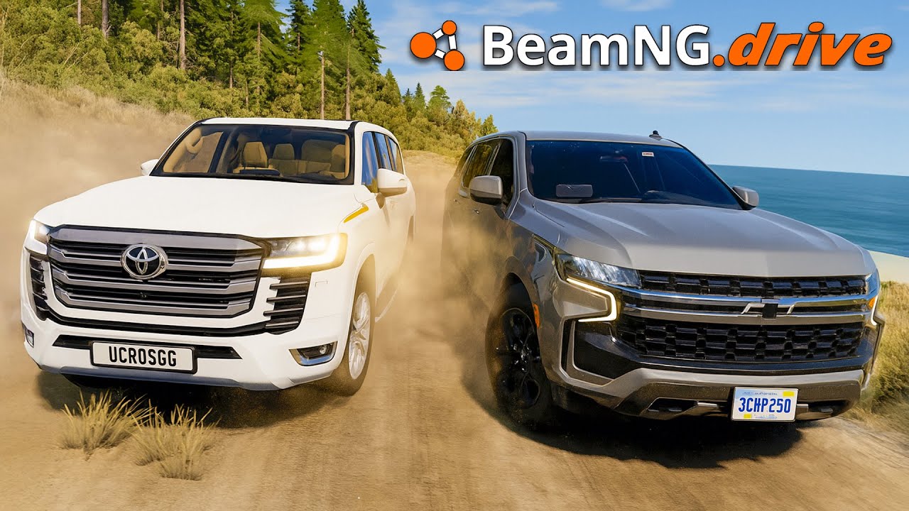 ¡Retos EXTREMOS 4x4 para Chevrolet TAHOE vs Toyota LC300 | BeamNG.drive