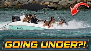 ARE THEY TRYING TO SINK THE BOAT ?? CAPTAIN PLAYS A DANGEROUS GAME AT HAULOVER INLET | WAVY BOATS