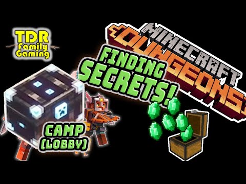CAMP (LOBBY) SECRETS in MINECRAFT DUNGEONS - OBSIDIAN DIAMOND CHEST!? Nether Portal!?