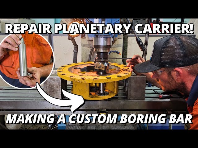 Repairing WORN OUT Planetary Carrier for Cat 740 Truck | Making Custom Boring Bar class=
