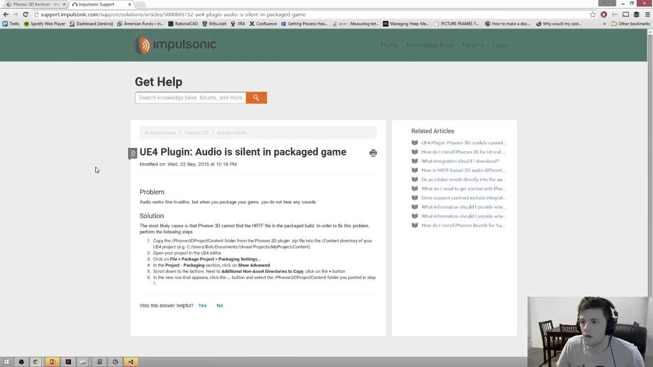 Phonon 3D and Unreal 4 - Common Issues and Guide to Support Page