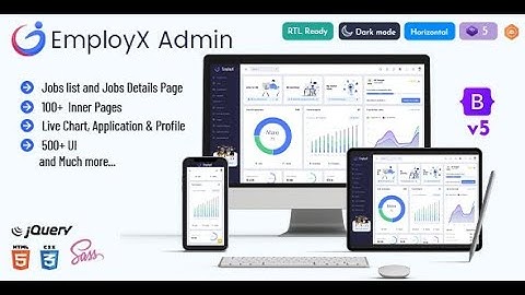 EmployX Career Bootstrap 5 Admin Dashboard with RTL Dark Theme