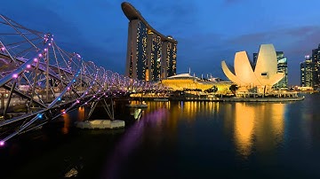 Timelapse: Twilight at The Helix Bridge