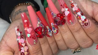 WMW | BE MY VALENTINES 💌 NAILS | REAL TIME ACRYLIC SCULPTING APPLICATION ♥️ #VALENTINE
