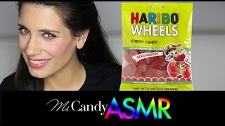 ASMR Candy: Candy ASMR 2015 Whispering Crinkling Tracing Tapping Chewing Haribo Licorice Wheels