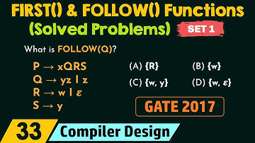 FIRST() and FOLLOW() Functions – Solved Problems (Set 1)