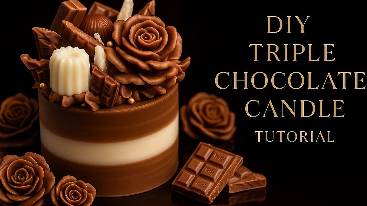 DIY Triple Chocolate Cake Candle 🕯️ | Whipped Wax Dessert Candle Tutorial