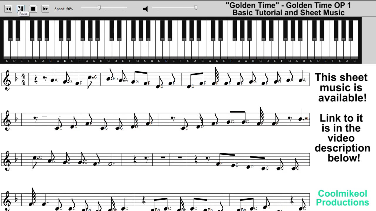 "Golden Time" Piano Tutorial - Golden Time OP 1 - YouTube