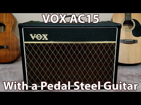 A VOX AC15 Amp with the Pedal Steel Guitar