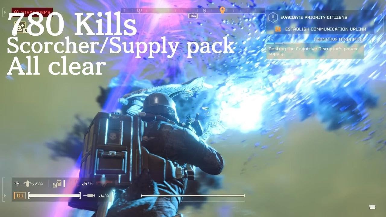 HELLDIVERS 2 Solo no stim/damage/death superhelldive vs Illuminate. Scorcher. 780 kills