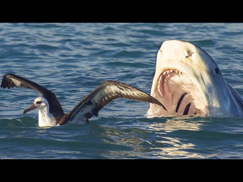 Тигровая акула – Свирепый подводный Монстр! Охотится на тюленей, глотает птиц и поедает китов!