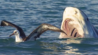 Тигровая акула - Свирепый подводный Монстр! Охотится на тюленей, глотает птиц и поедает китов!