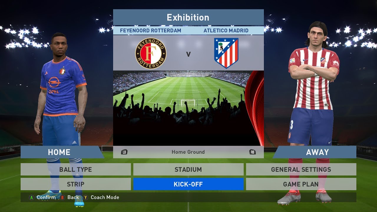 Feyenoord Rotterdam Vs Atletico Madrid Feijenoord Stadion Pes 2016 Pc Gameplay Pcgameplay Youtube